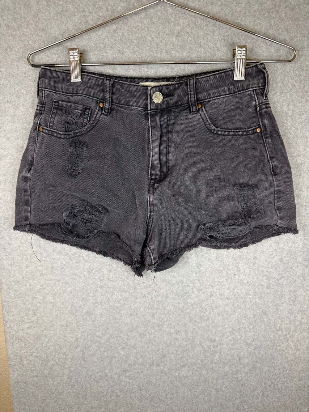 PacSun High Rise Festival Short Black Denim Cutoffs Size 28